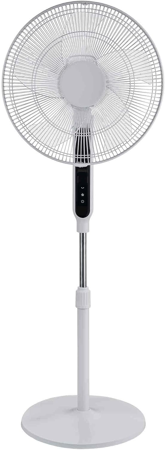 16" Pedestal Fan –Quiet 12-Speed DC Motor Remote Control Adjustable Standing Fan