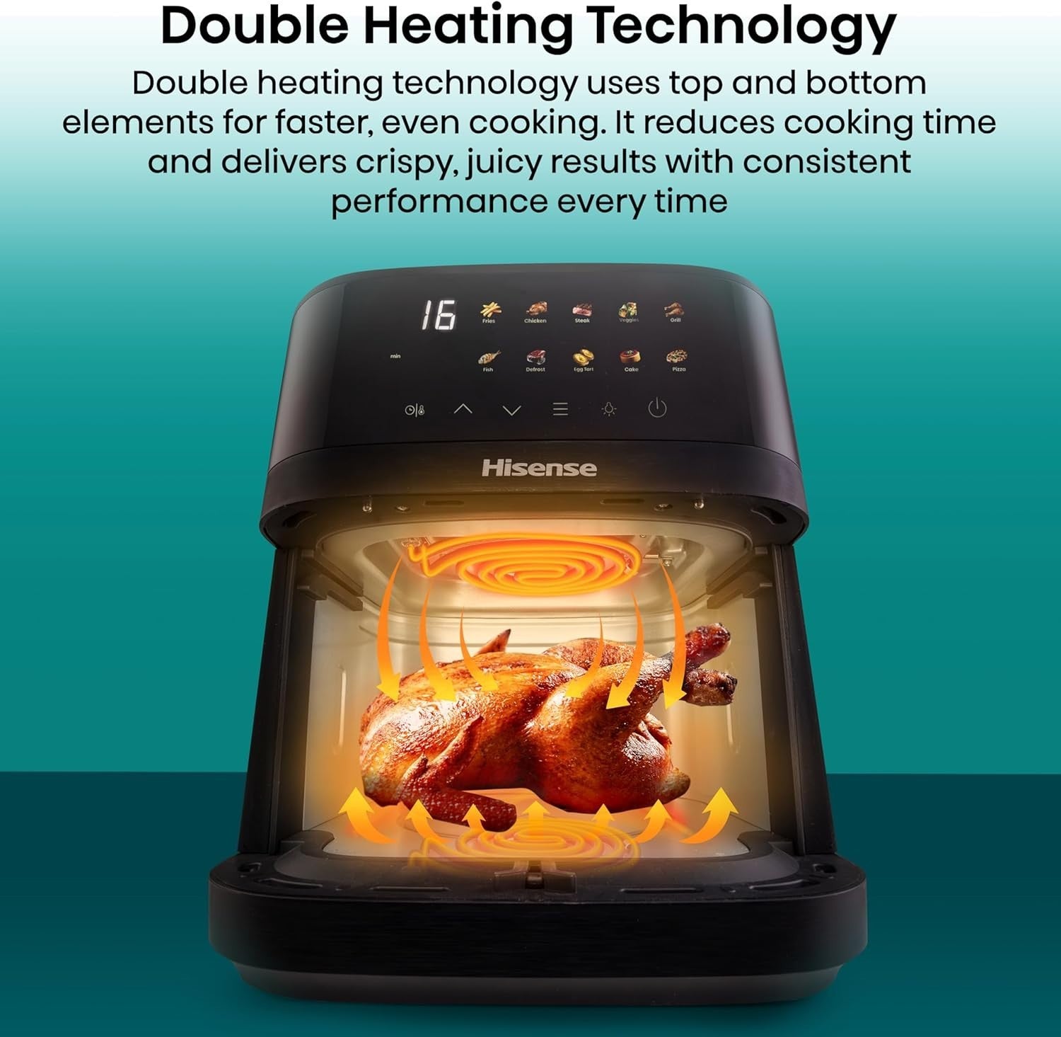 Large Air Fryer 6.3L | 10-in-1 Touch Display Fast Double Heat Healthy Cooker
