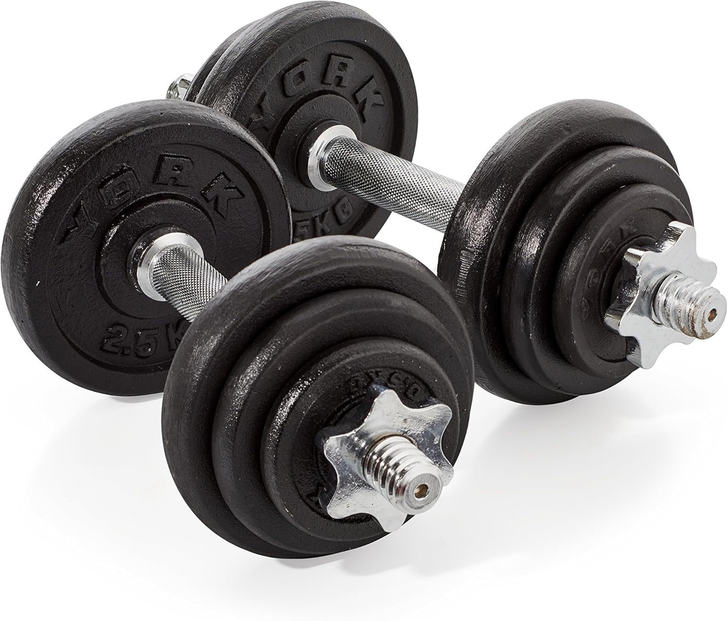 20kg Adjustable Dumbbell Set Spinlock Bars Cast Iron Home Gym Weights