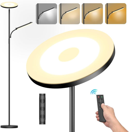 Dimmable LED Floor Lamp with Remote, 4 Color Temps & Auto Shut-Off