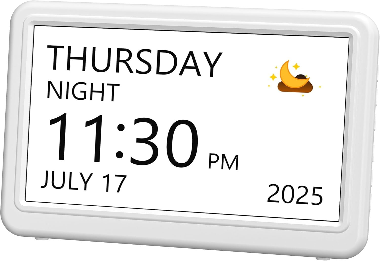 7” Dementia Calendar Clock Large Day Date Time Display Auto Dim Alarms