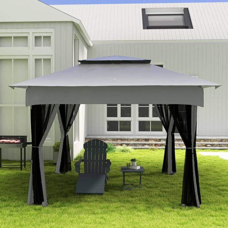 Double Charcoal BBQ Grill Trolley with Wheels, Side Table & Storage Rack