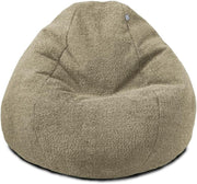 Mushroom Boucle Bean Bag Chair Adult Lounge Seat – Soft 110x80cm Sofa