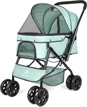 Pet Stroller Foldable Dog Cat Pushchair 360° Wheels Lightweight Travel Pram