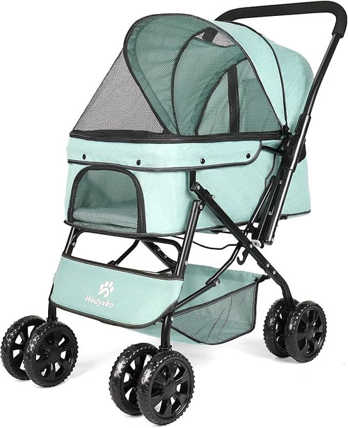 Pet Stroller Foldable Dog Cat Pushchair 360° Wheels Lightweight Travel Pram