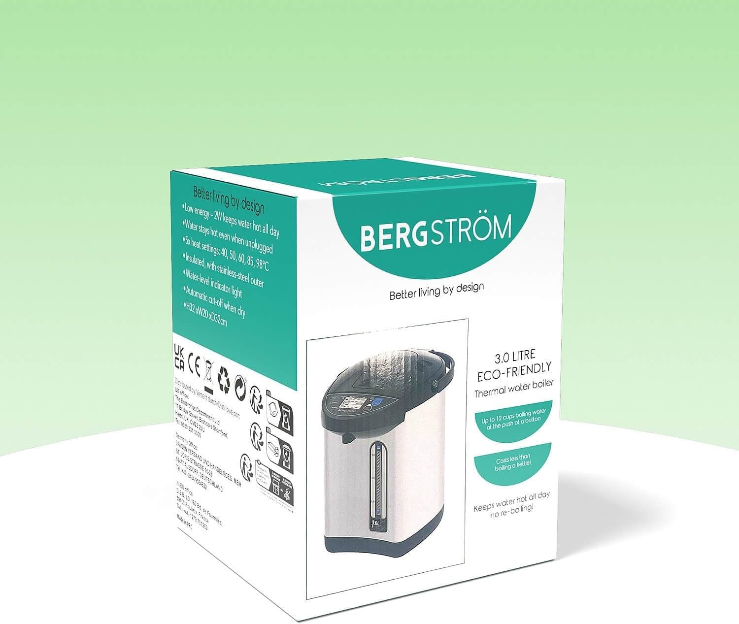 Instant Hot Water Dispenser 3L Stainless Steel Rapid Boiler Timer Settings