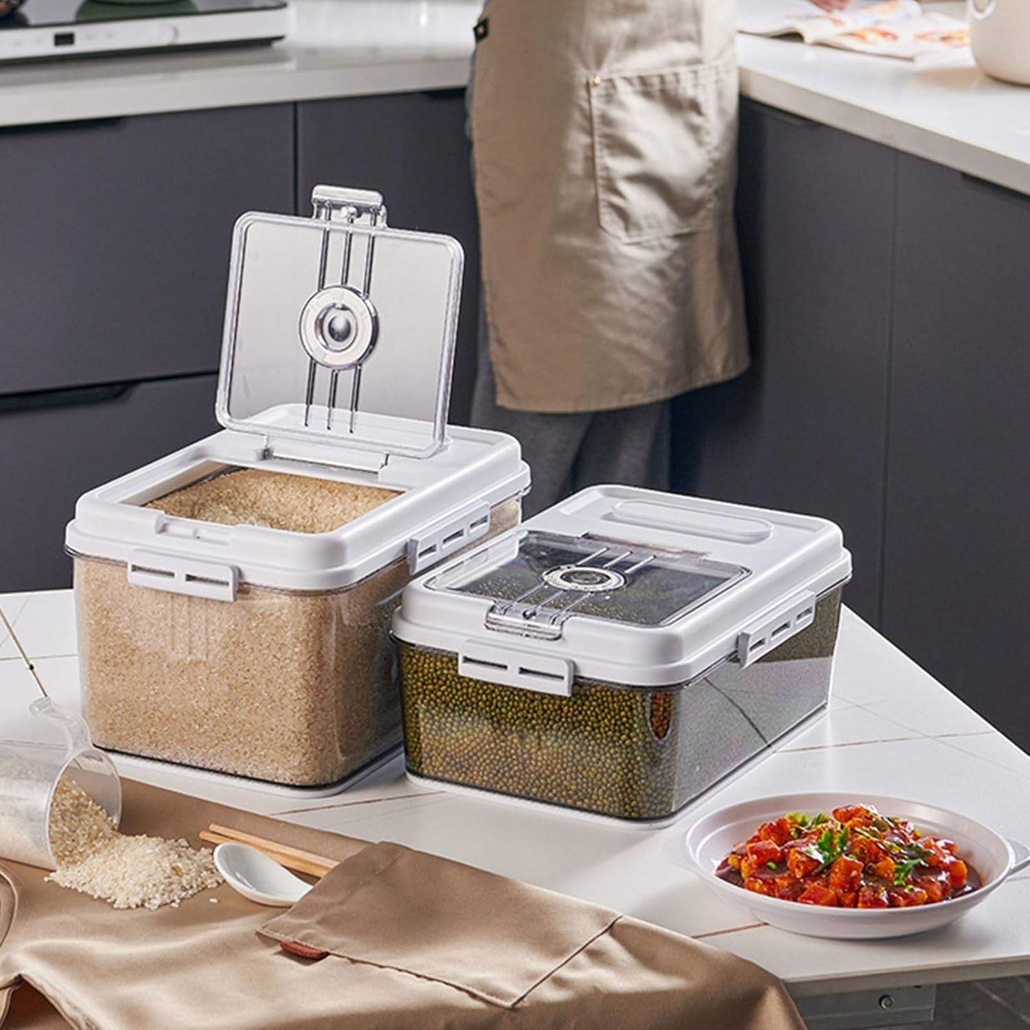 7.5KG Rice Storage Container Airtight w Magnetic Lid