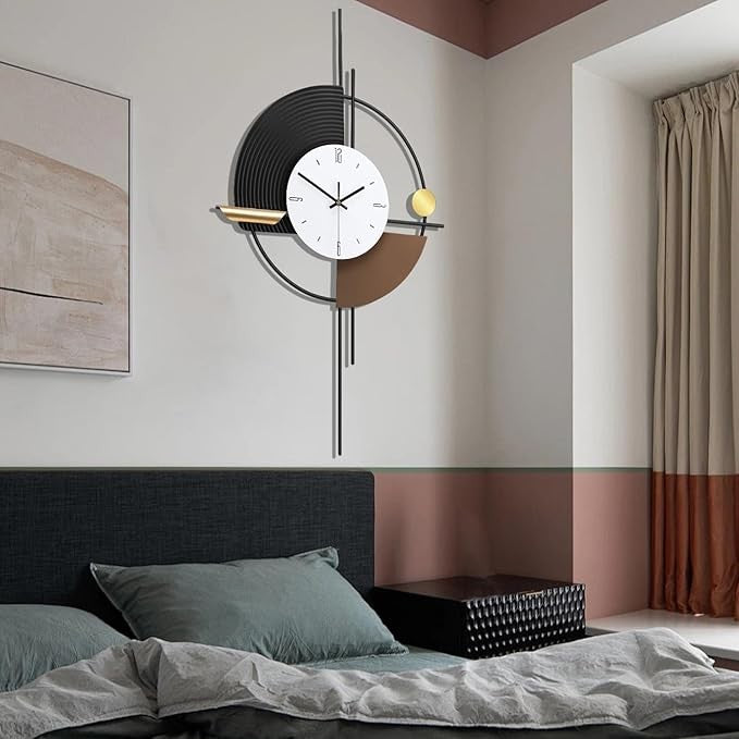Large Modern Metal Wall Clock 45×79cm Silent Digital Decor for Living Room Hallw