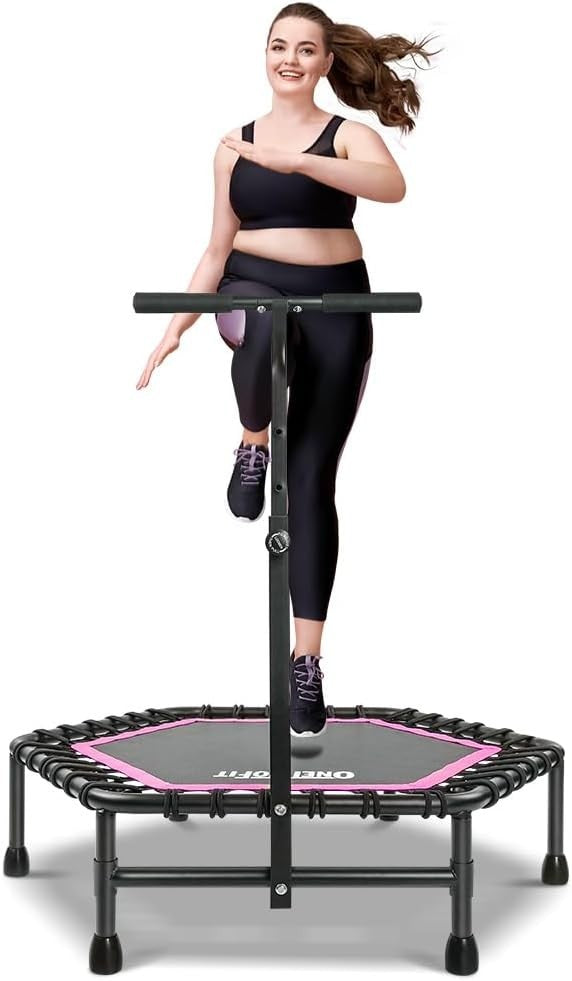 45in Silent Fitness Rebounder Adjustable Handle Indoor Bungee