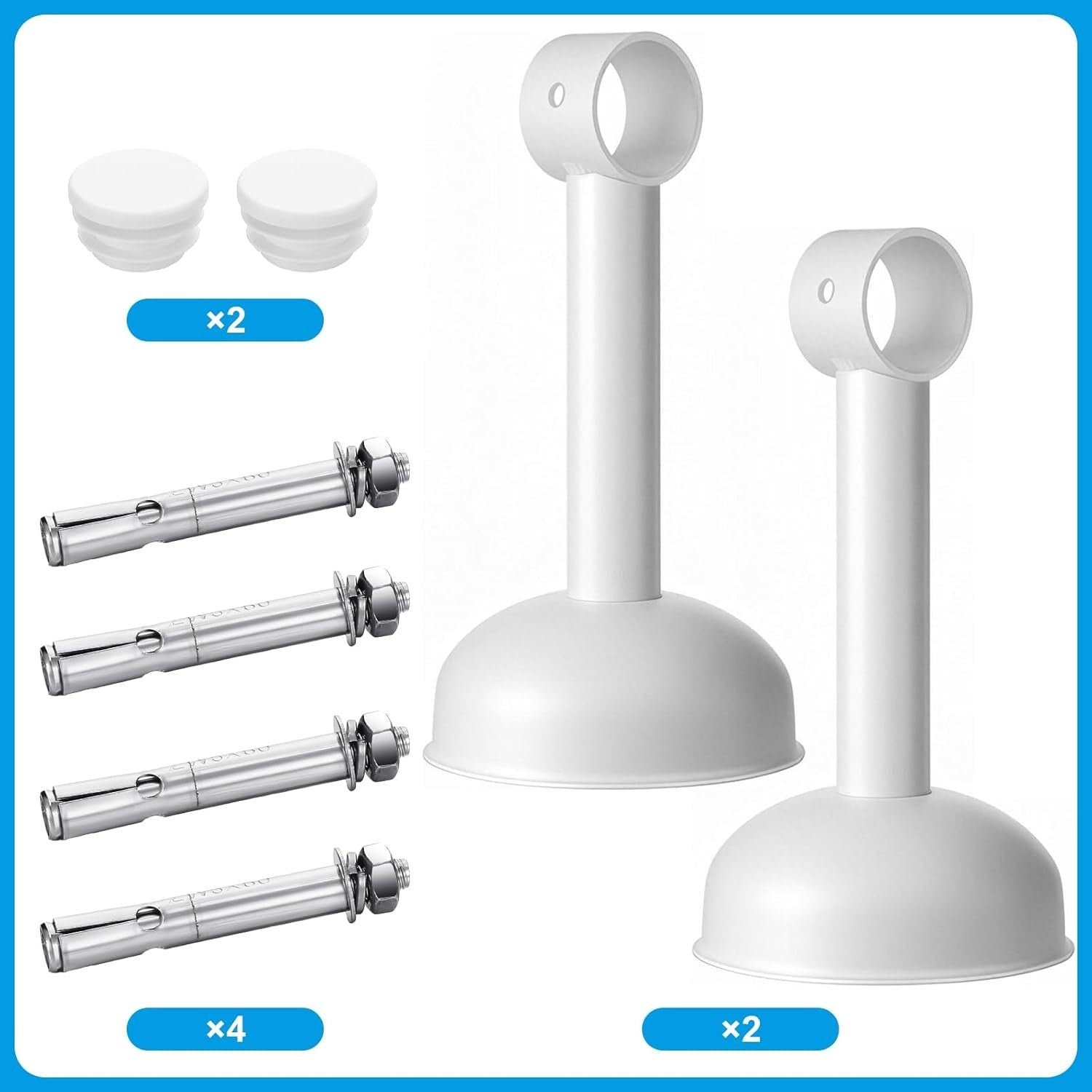 Wall Mounted Closet Rail White Hanging Clothes Rod