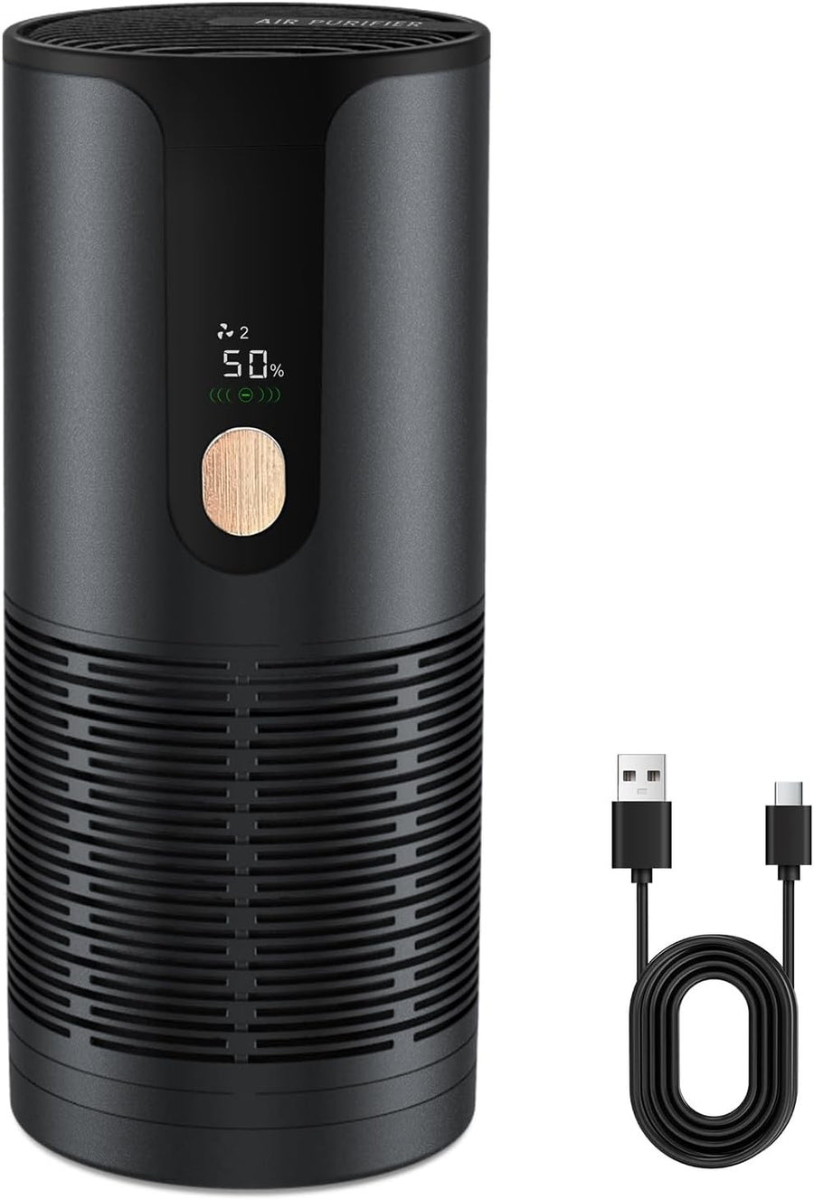 Mini Car Air Purifier HEPA Cordless Quiet 15dB Smoke Odour