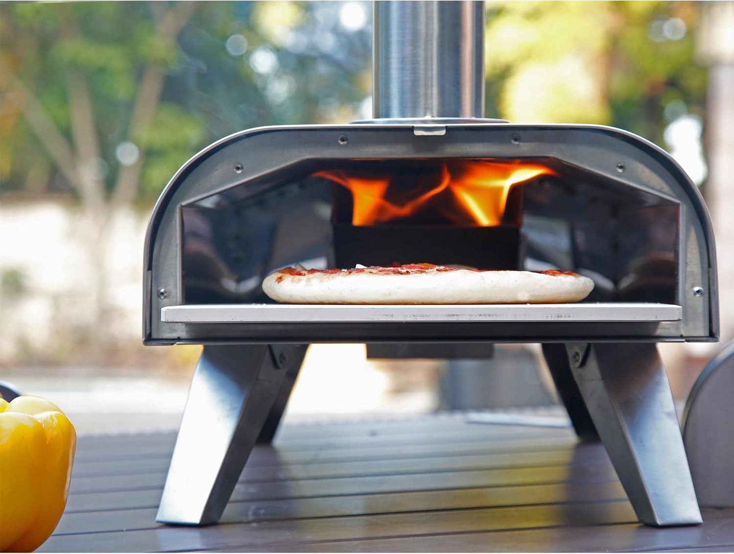 Stainless Steel Outdoor Pizza Oven | Portable Wood Pellet Pizza Maker BBQ