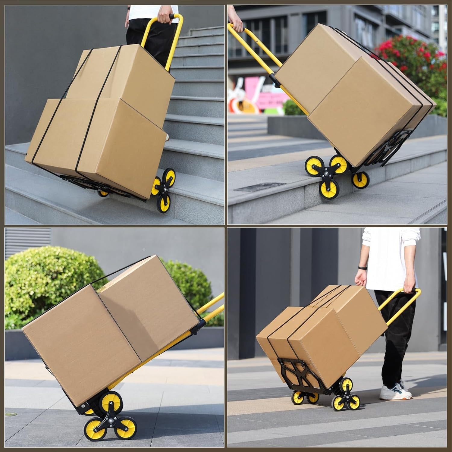 Heavy Duty Folding Sack Truck 100kg Stair Climber Dolly 110cm Handle