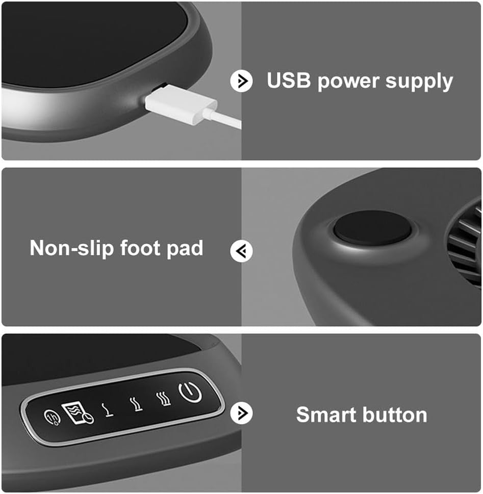 USB Coffee Mug Warmer 3 Temp Settings 8H Auto Shut Off Desk