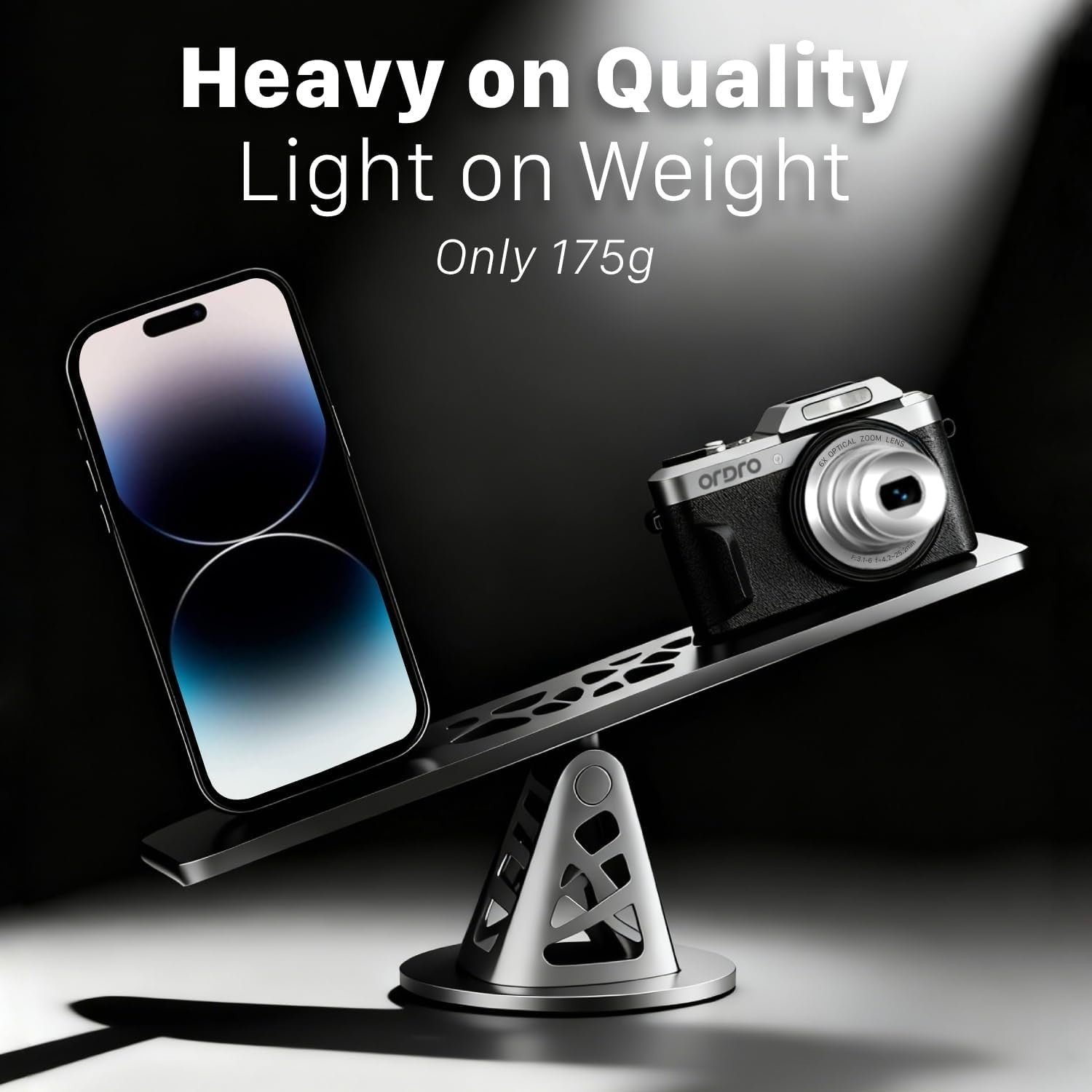 4K Vlogging Camera 64MP 6X Optical Zoom Flip Screen WiFi Black