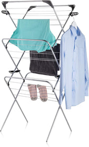 3 Tier Clothes Airer Folding Indoor Drying Rack Space Saving Laundry Stand
