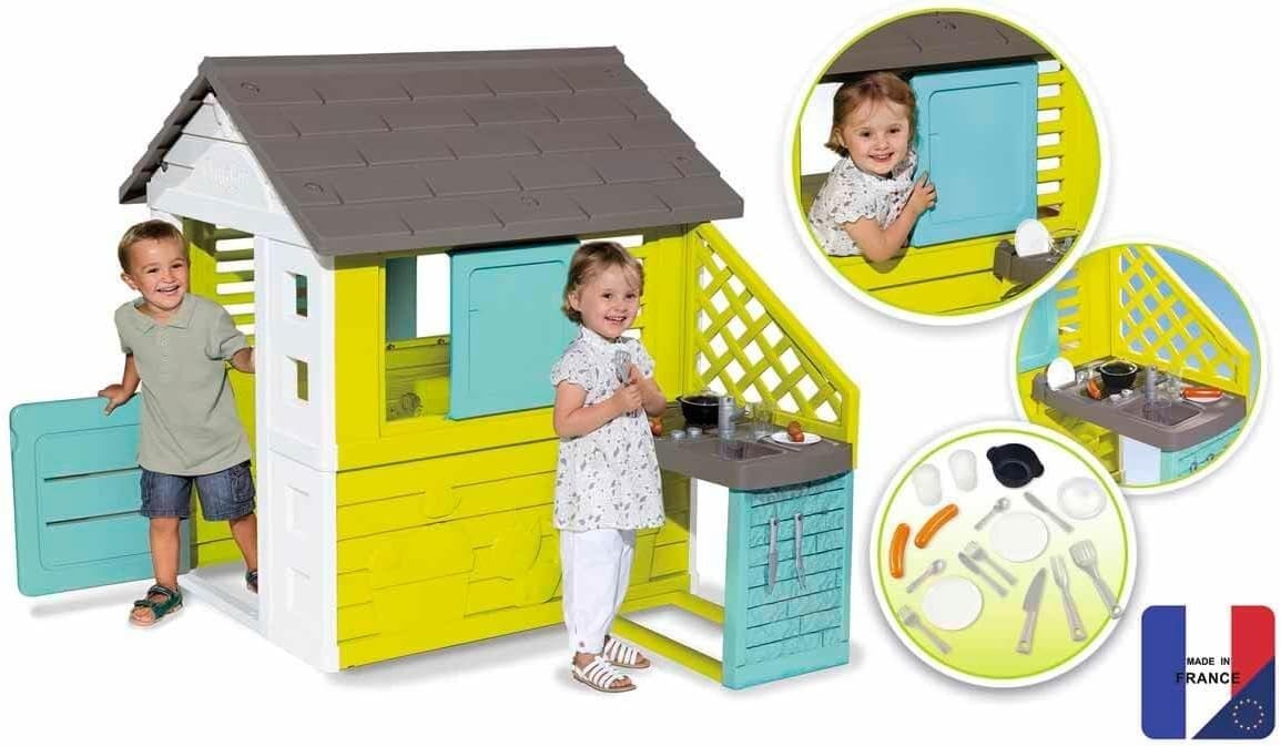 Large Kids Garden Playhouse w Kitchen Indoor Outdoor Toy House
