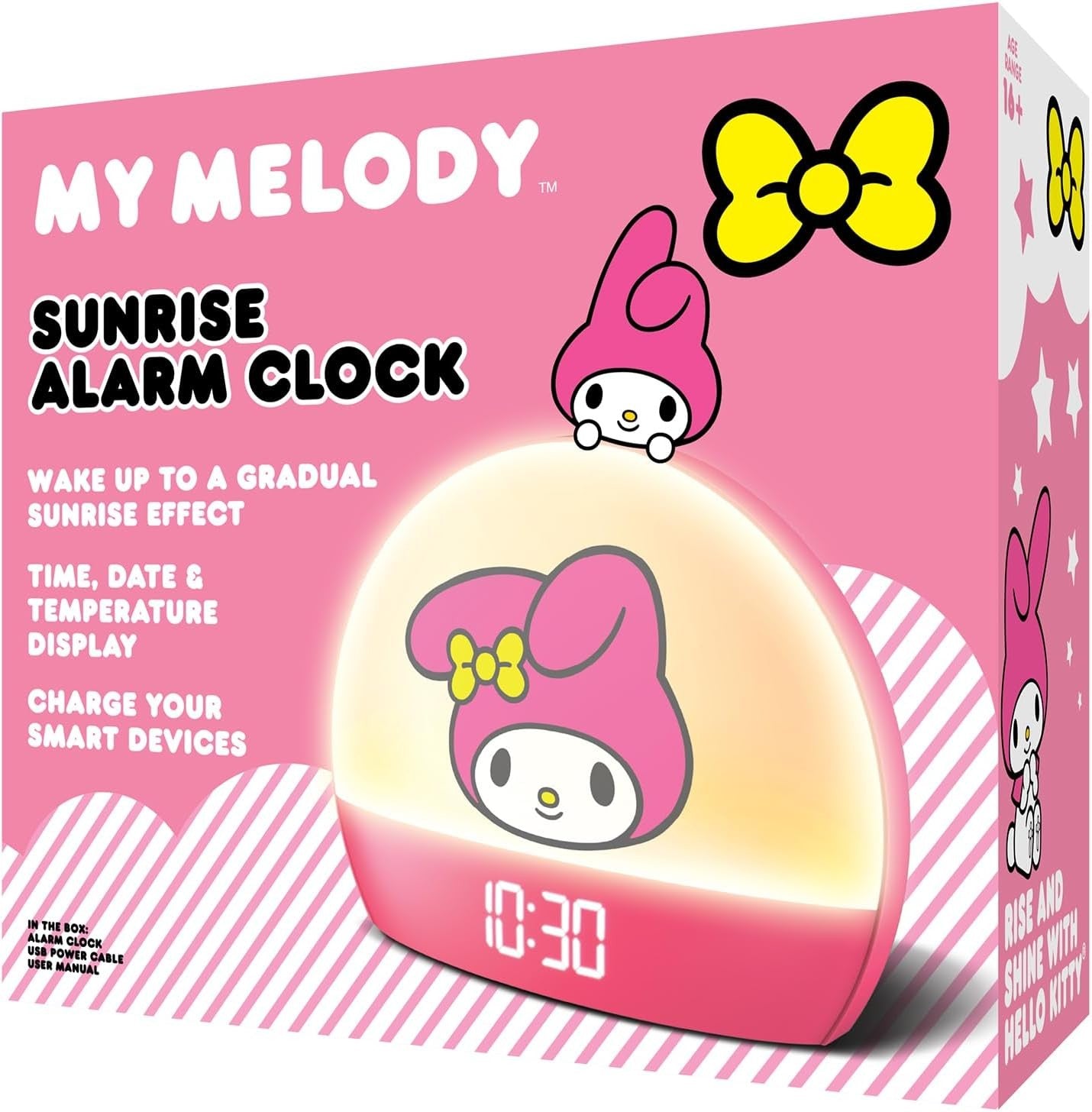 Sunrise Alarm Clock Kids Pink Multicolor LED Night Light USB Snooze