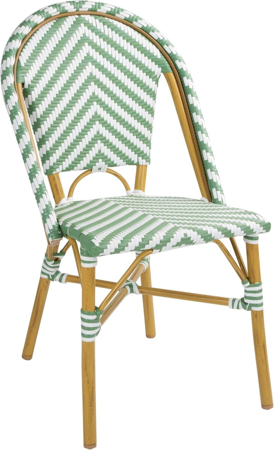 Parisian Rattan Bistro Chairs Set of 2 Stackable Indoor Outdoor