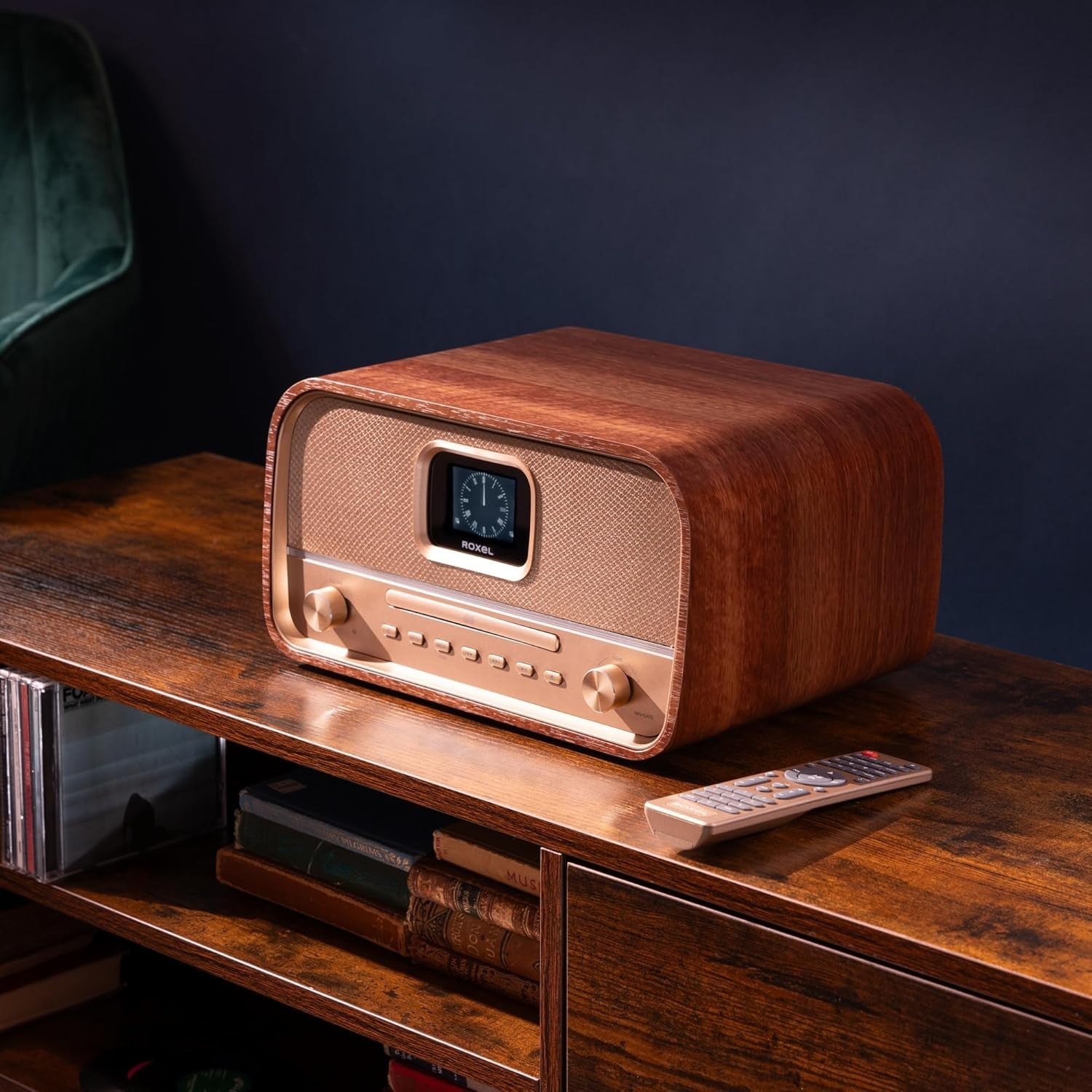 Retro HiFi CD Player DAB DAB+ Bluetooth 40W FM Radio USB Walnut
