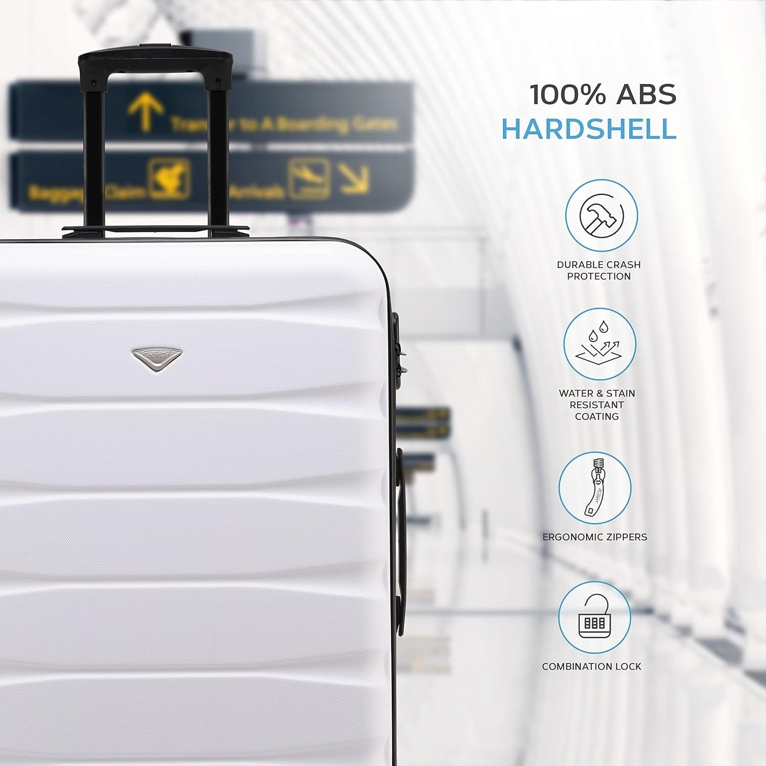 25” Medium ABS Check In Luggage Lightweight Hard Case 4 Spinner