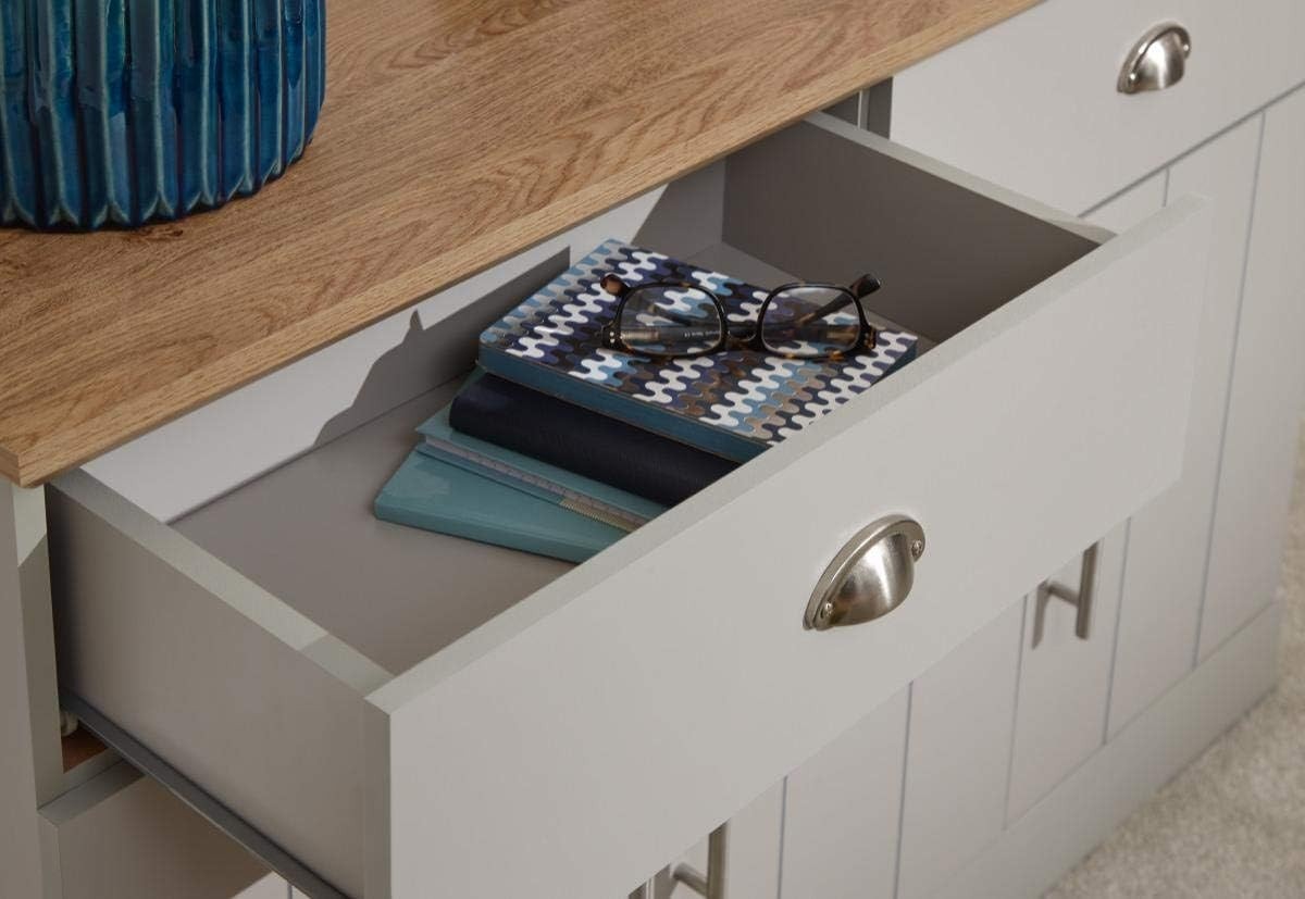 Modern Grey & Oak Sideboard Cabinet with 2 Drawers & 3 Doors – Living Room