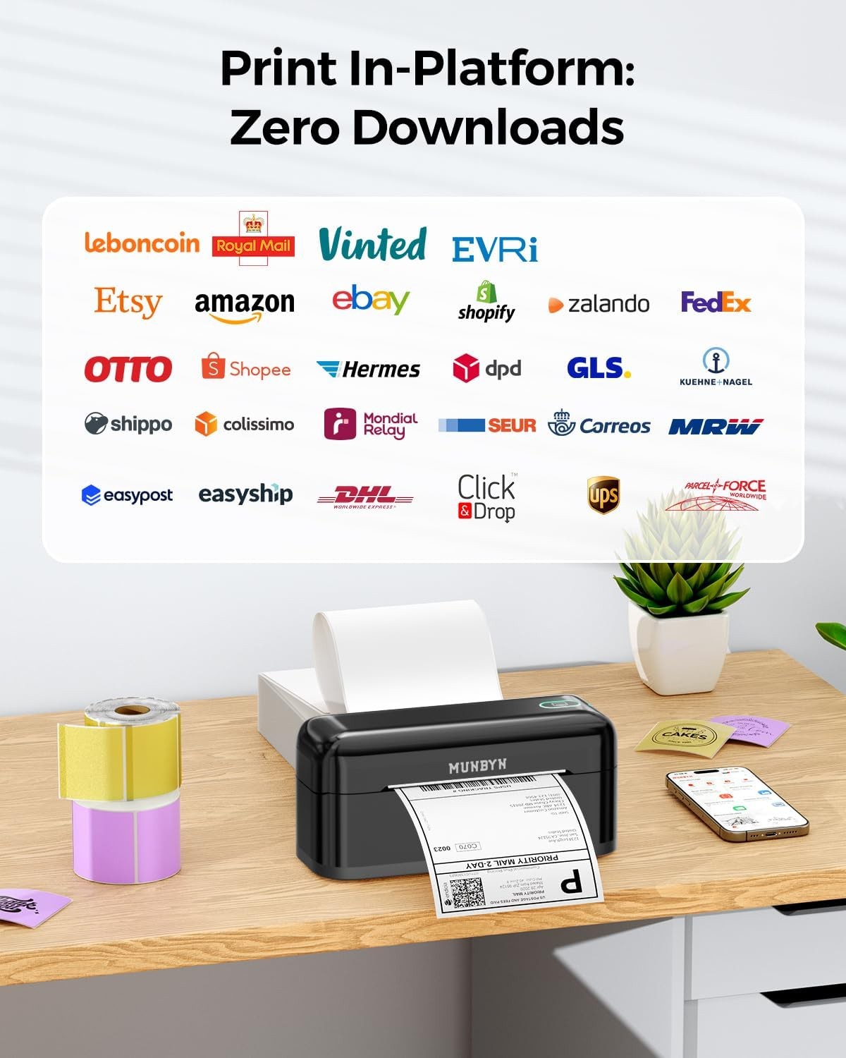 Bluetooth 4x6 Shipping Label Printer Thermal eBay