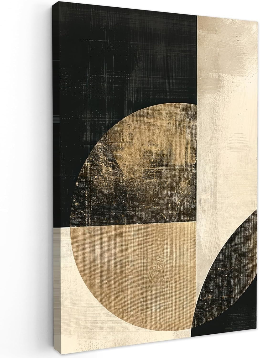 Abstract Black Gold Canvas Wall Art 20x30cm Framed Modern Print