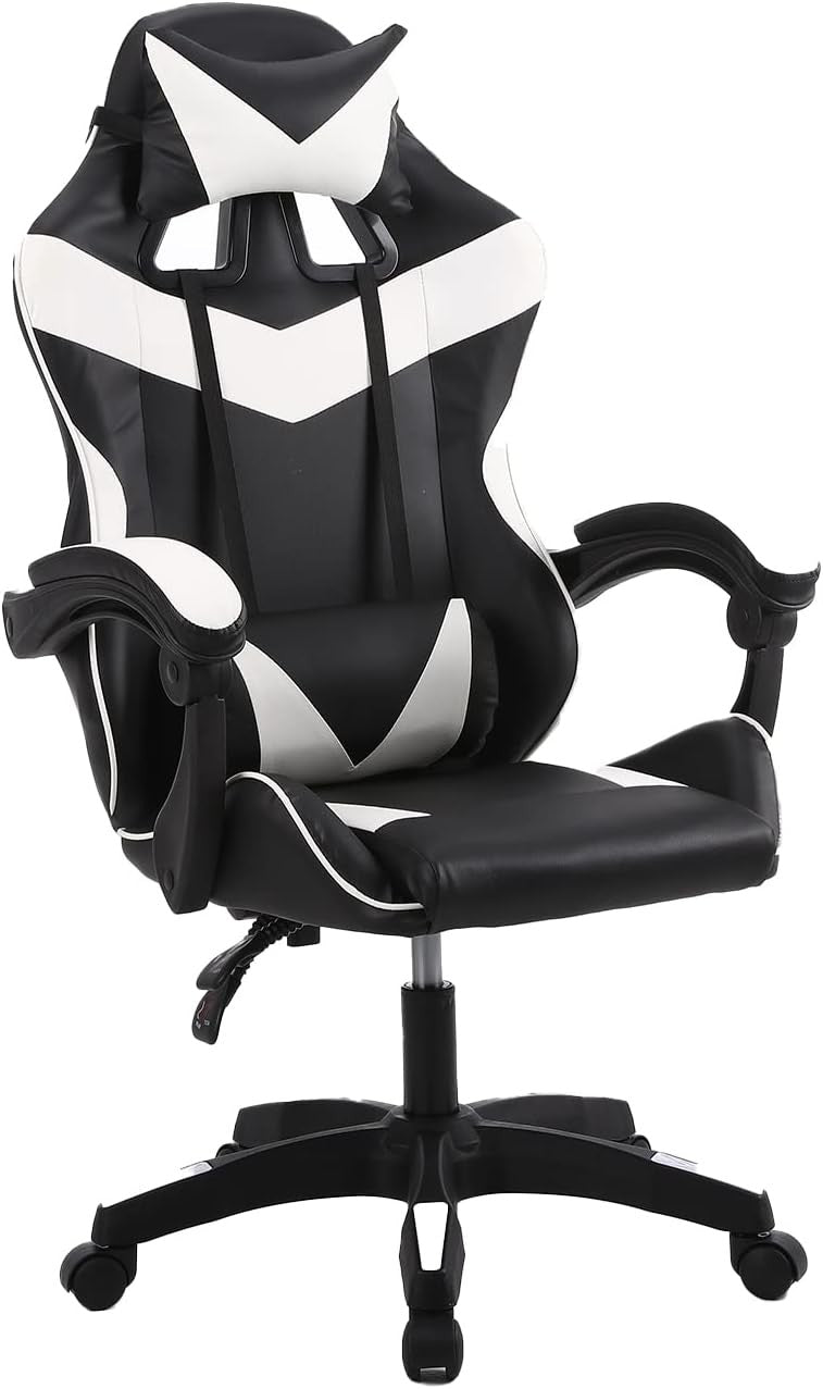 Ergonomic Gaming Chair Office Desk Chair 360° Swivel Faux Leather