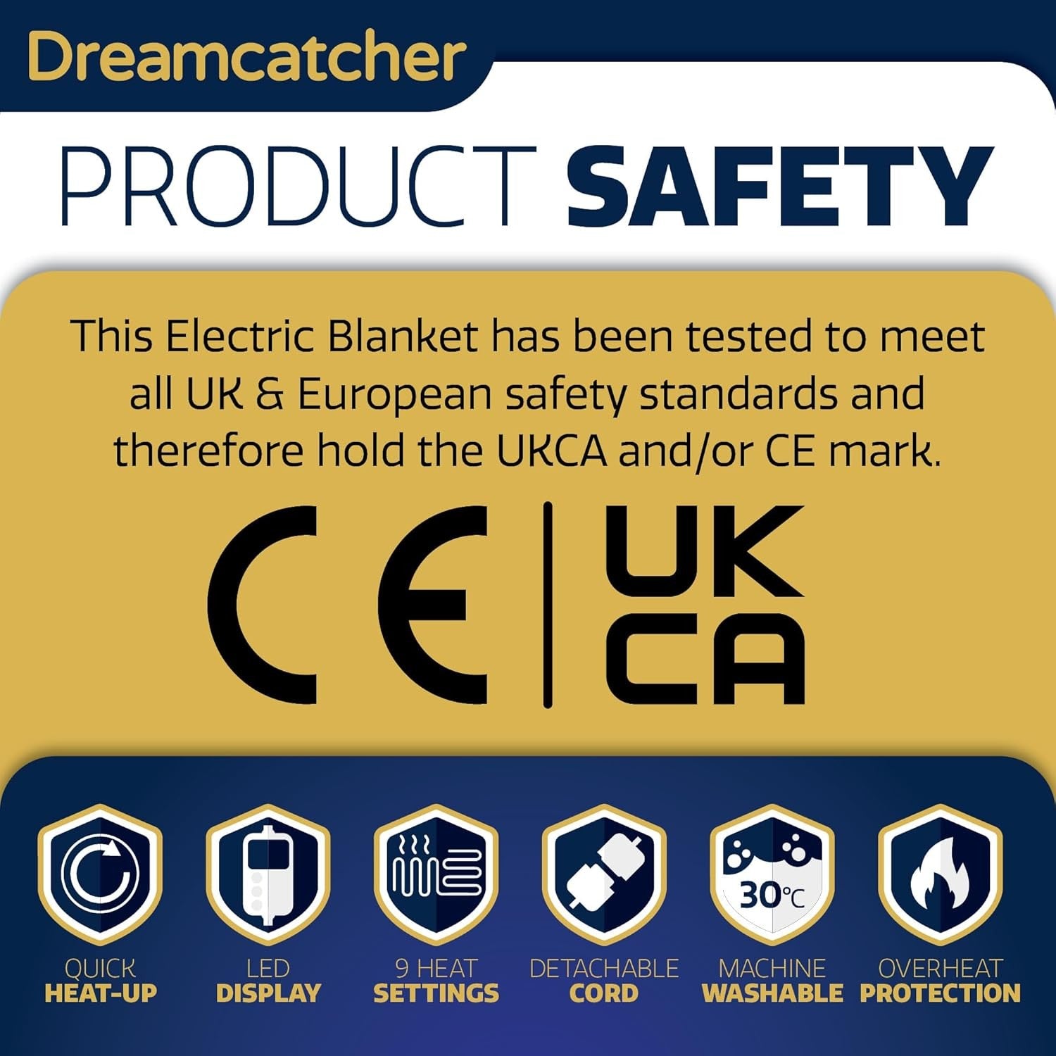 Electric Heated Throw Blanket 160x120cm Soft Fleece 9 Heat