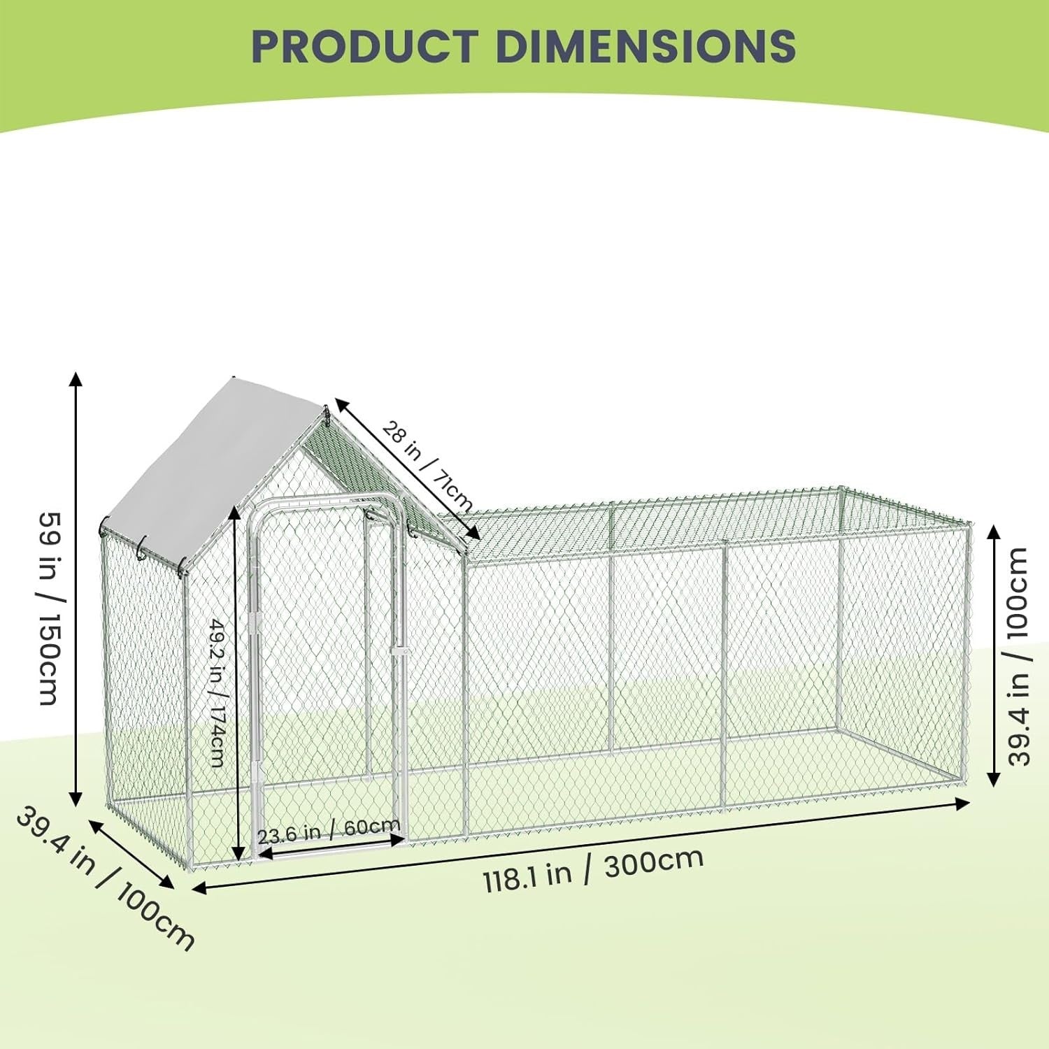 3m Walk In Chicken Run Metal Coop Waterproof UV Cover