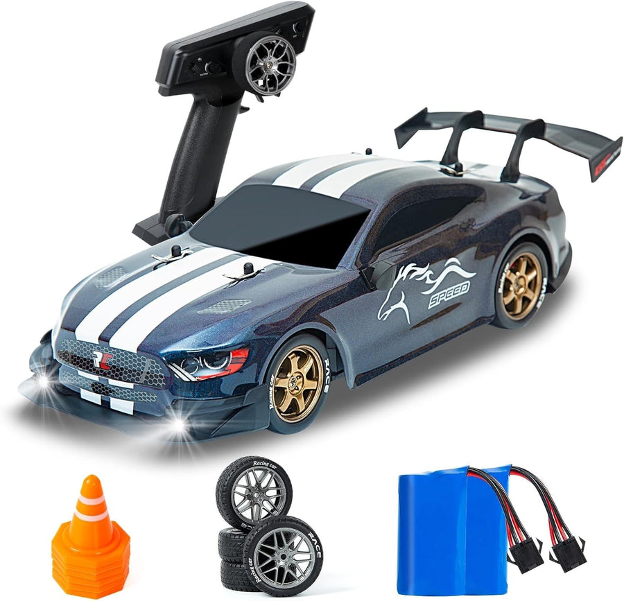 1:14 4WD RC Drift Car Pro Steering & Throttle w/ Gyro LED & 2 Batteries
