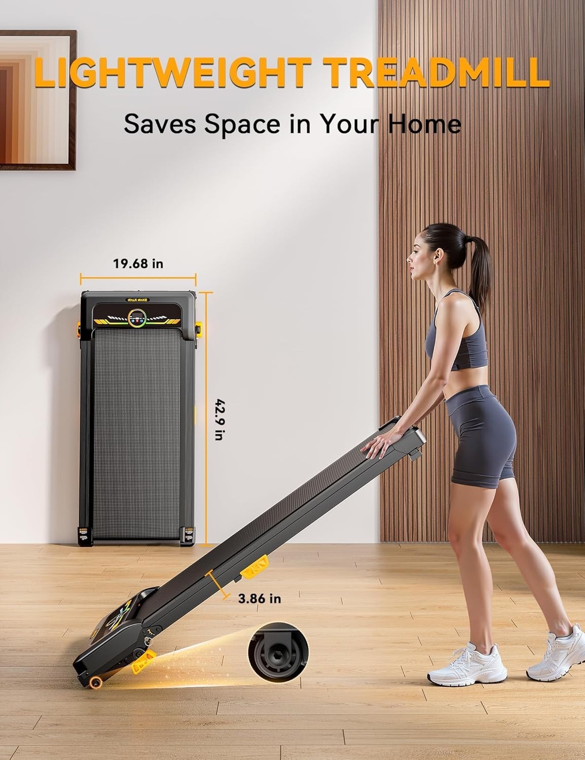 Compact Under Desk Treadmill 6km/h Incline Quiet Home Office Workout