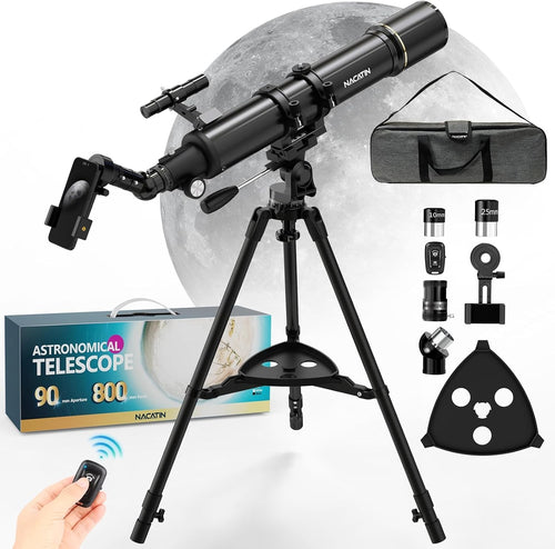 90mm Refractor Telescope for Adults & Beginners 800mm Focal Length