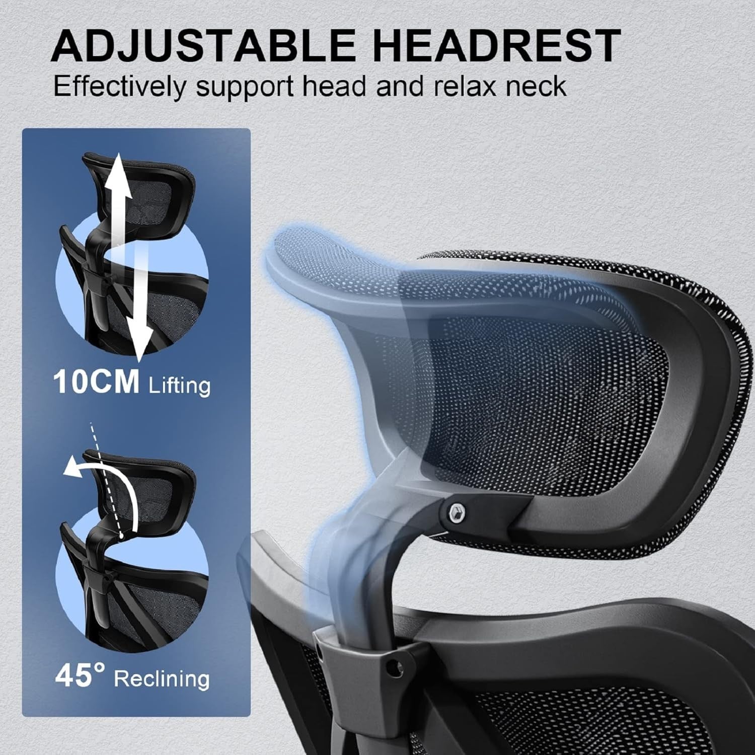 Ergonomic Office Chair Mesh Back Headrest Computer Desk Gaming Swivel Home