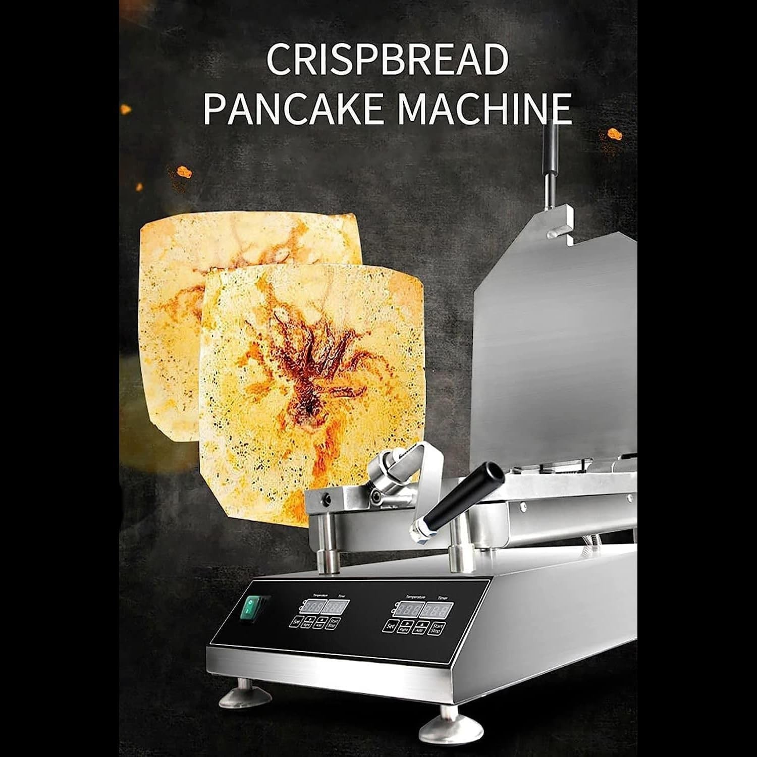 2800W Prawn Tako Senbei Maker, 30x30cm Crepe Grill Seafood Roaster
