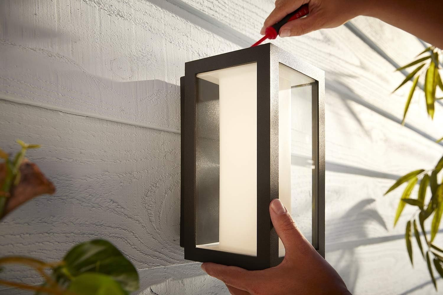 Slim Smart Garden LED Wall Light with Voice Control & Colour Ambiance