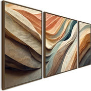 Extra Large Abstract Canvas Wall Art Set of 3 Framed 212cm