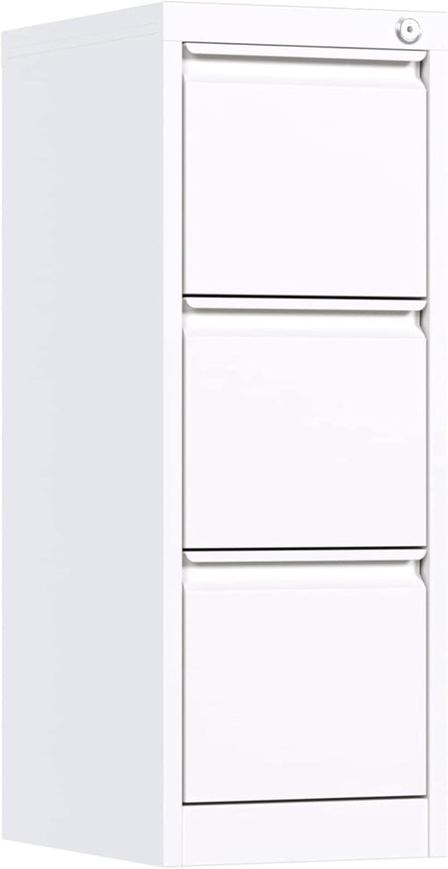3 Drawer Metal Vertical Filing Cabinet Lockable Office Storage Letter Legal