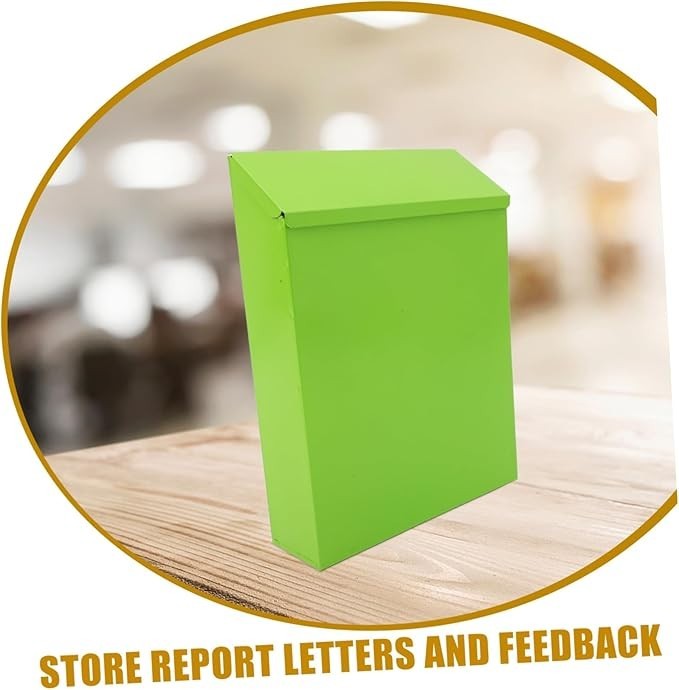 Lockable Wall Mount Mailbox Vintage Green Secure Outdoor Post Box Slim Design