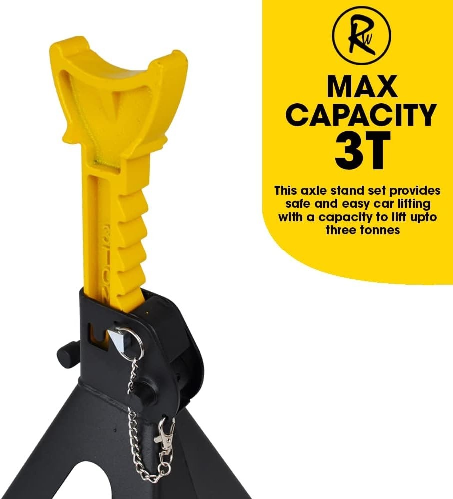 3 Ton Low Profile Trolley Jack + 3 Ton Axle Stands Set 75–505mm Heavy Duty