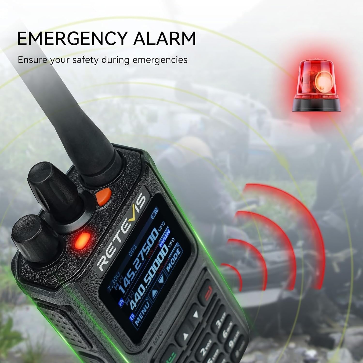 IP67 Waterproof Dual Band Walkie Talkie 5W Long Range Color Screen Radio