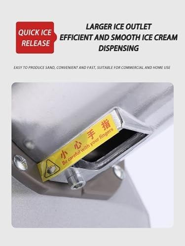Commercial Ice Crusher Machine 300W Double Blade Slush Snow Cone Maker