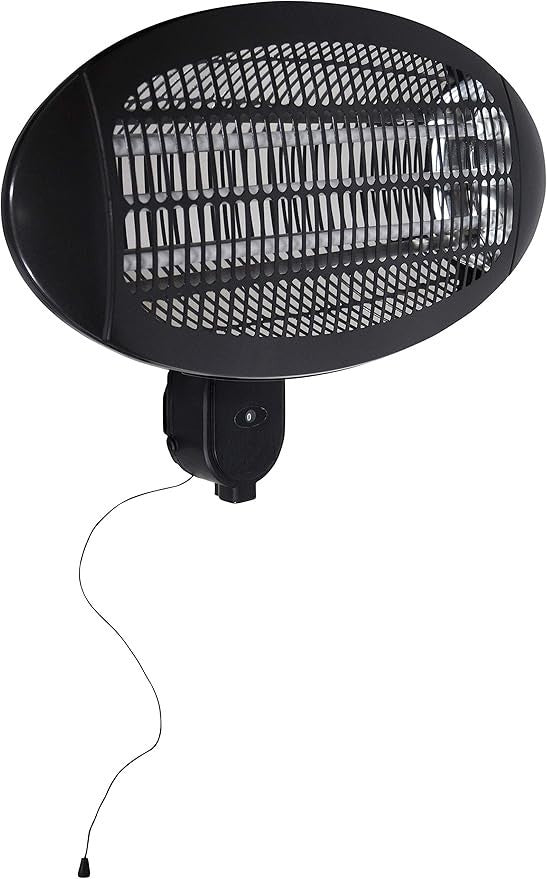 Wall Mounted Electric Patio Heater 2000W Outdoor Waterproof Instant Heat