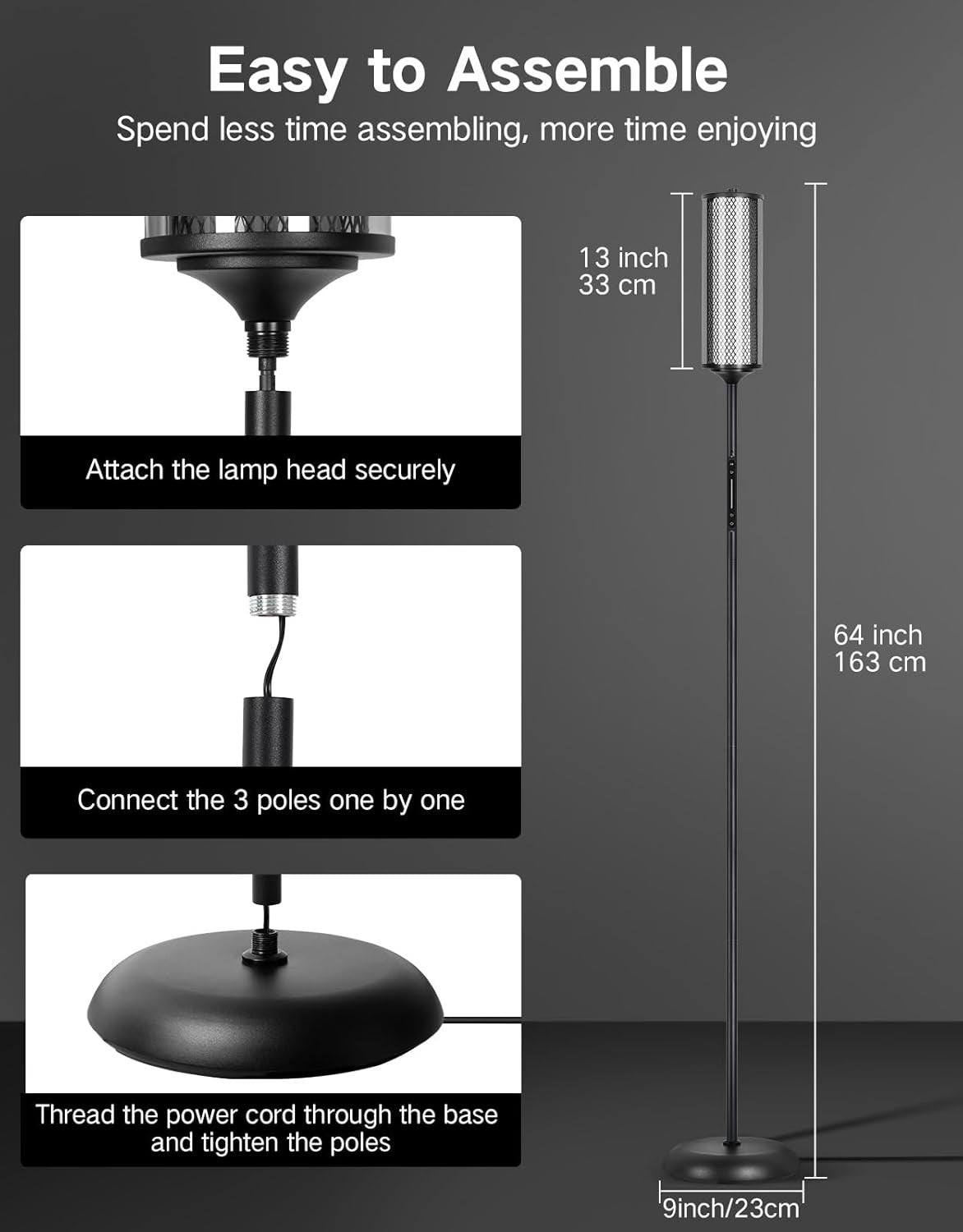 RGB Corner Floor Lamp Smart LED Dimmable App Remote Music Sync