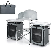 Camping Kitchen Table Outdoor Folding BBQ Cooking Unit 172x48x110cm