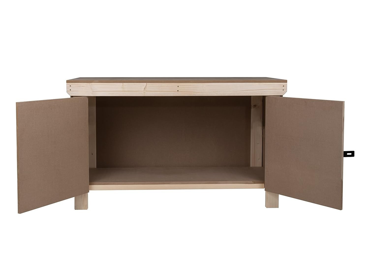 7ft Heavy Duty MDF Workbench with Lockable Cupboard & Back Panel – Garage Table