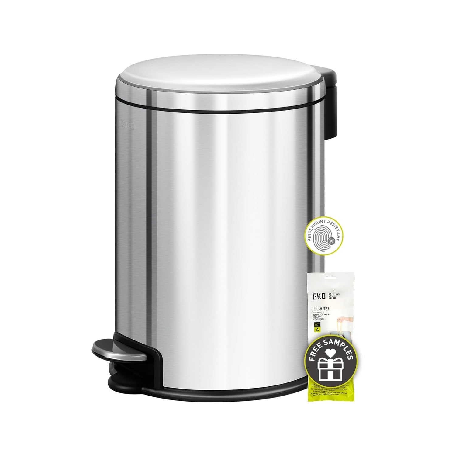 3L Stainless Steel Pedal Bin Small Bathroom Bedroom Trash Can