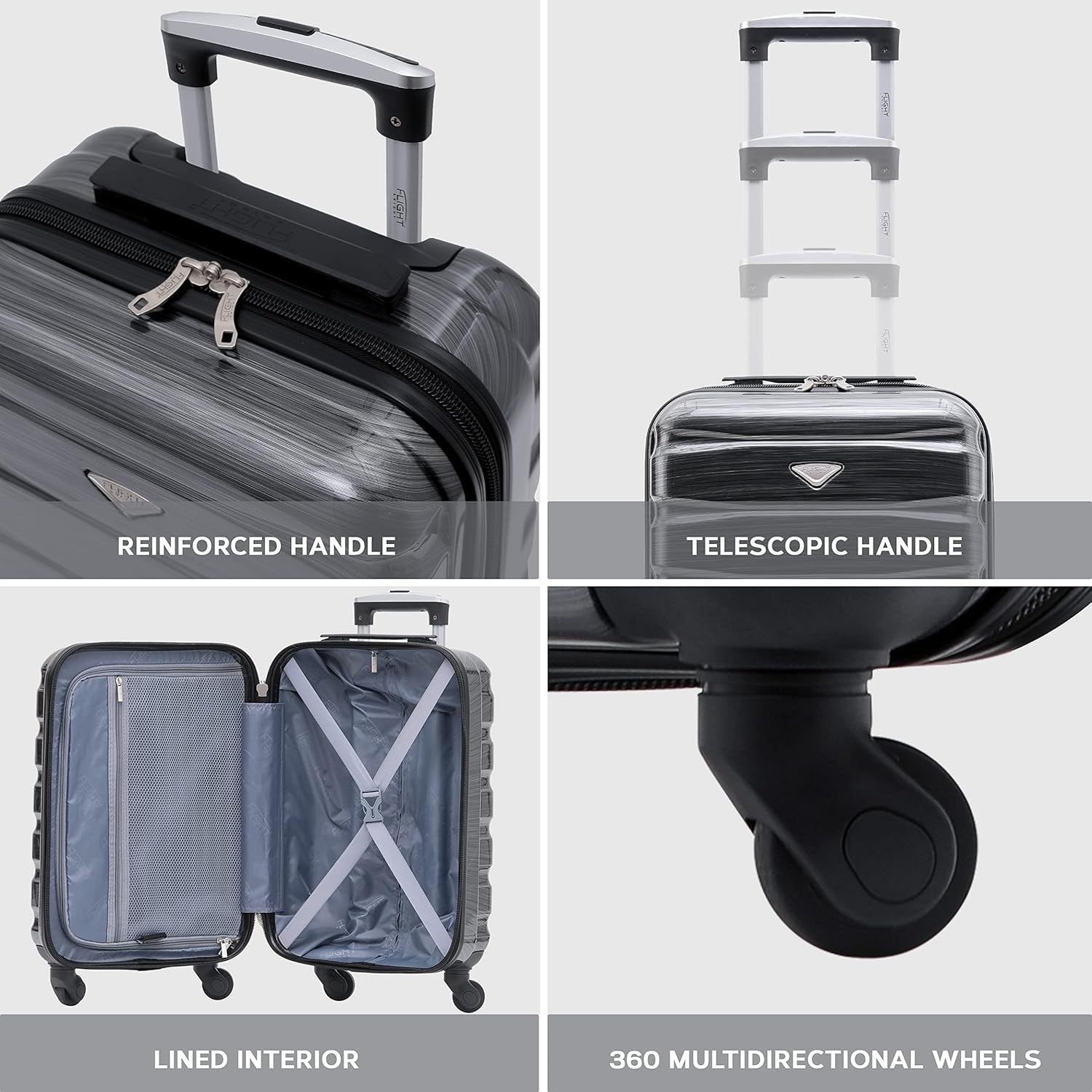 25” Medium ABS Hard Case Check In Suitcase Lightweight 4 Wheels