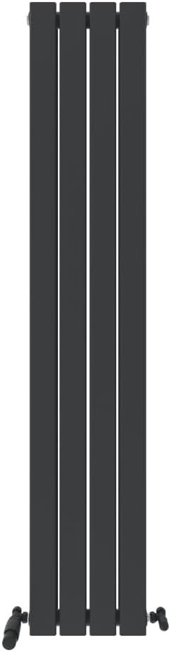 Tall Anthracite Vertical Radiator Slim Double Panel 1600x306mm Bathroom Kitchen
